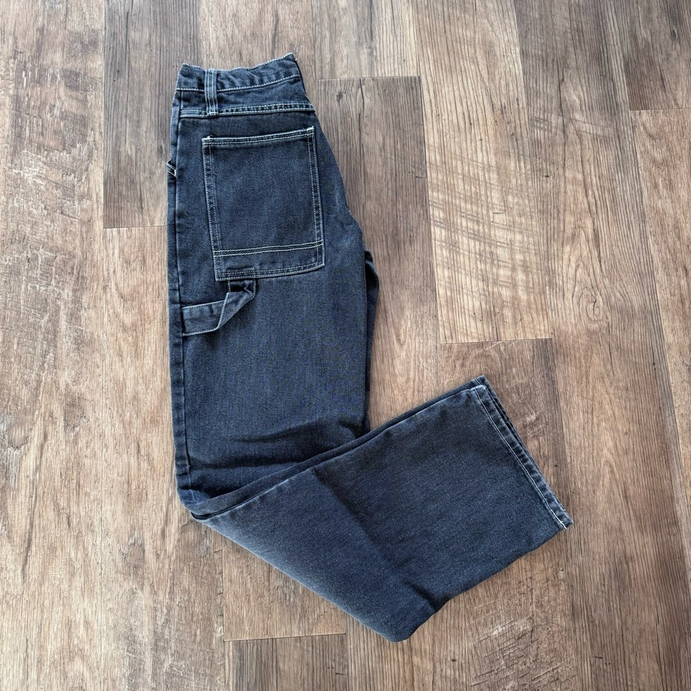 Black Brandy Melville Painter Wide Leg High Waist Jeans